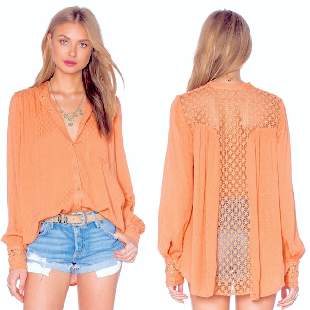 FREE PEOPLE ‘The Best’ lace buttondown